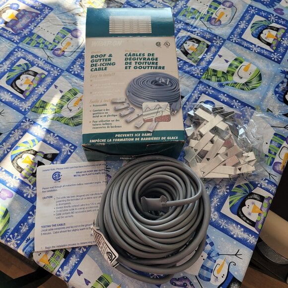 Roof / Gutter Electric De-Icing Cable 40ft - 200 Watts Wrap-On Brand - Picture 2 of 5